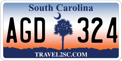 SC license plate AGD324