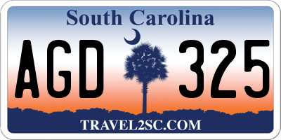 SC license plate AGD325