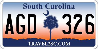 SC license plate AGD326
