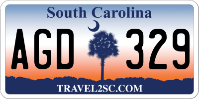 SC license plate AGD329
