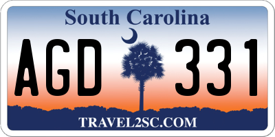 SC license plate AGD331