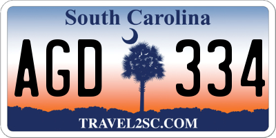 SC license plate AGD334