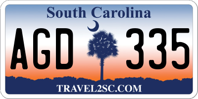 SC license plate AGD335