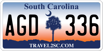 SC license plate AGD336