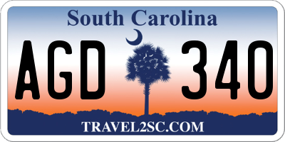 SC license plate AGD340