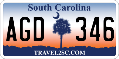 SC license plate AGD346