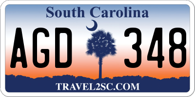 SC license plate AGD348