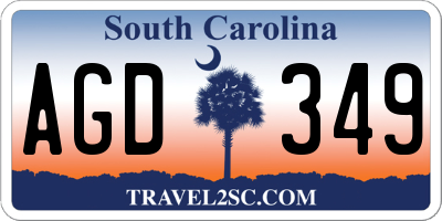 SC license plate AGD349