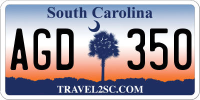 SC license plate AGD350