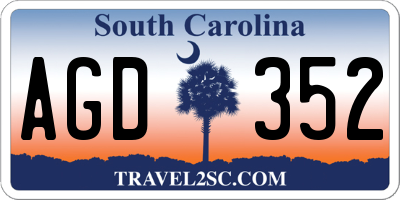 SC license plate AGD352