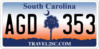 SC license plate AGD353