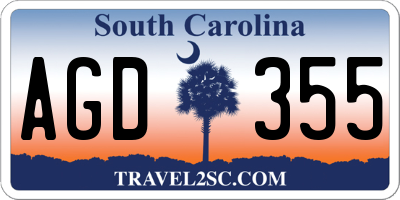 SC license plate AGD355