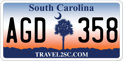 SC license plate AGD358