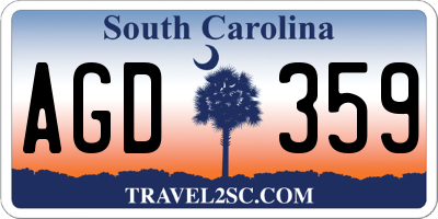 SC license plate AGD359