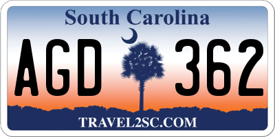 SC license plate AGD362