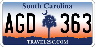 SC license plate AGD363