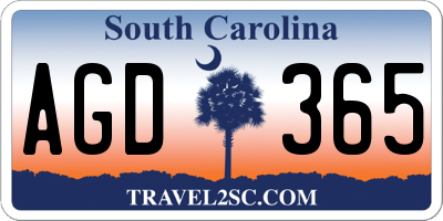 SC license plate AGD365