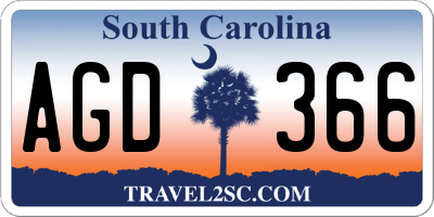 SC license plate AGD366