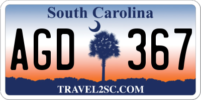 SC license plate AGD367