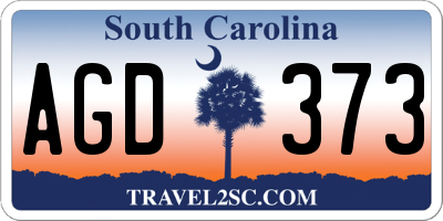 SC license plate AGD373