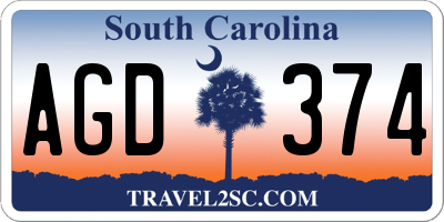 SC license plate AGD374