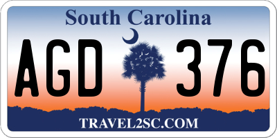 SC license plate AGD376