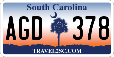 SC license plate AGD378