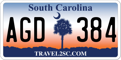 SC license plate AGD384