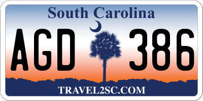 SC license plate AGD386