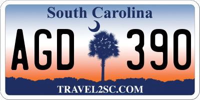 SC license plate AGD390