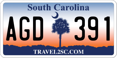 SC license plate AGD391