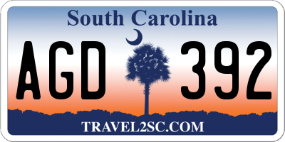 SC license plate AGD392