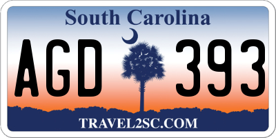 SC license plate AGD393