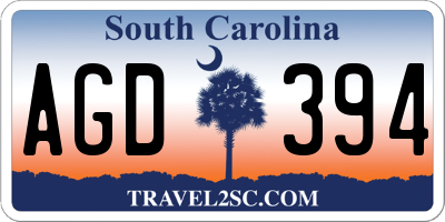 SC license plate AGD394