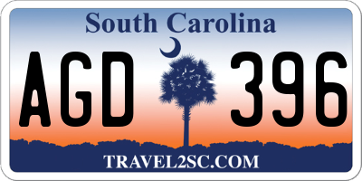 SC license plate AGD396