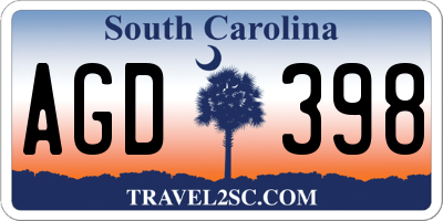 SC license plate AGD398