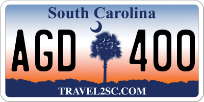 SC license plate AGD400