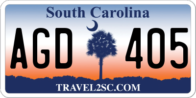 SC license plate AGD405