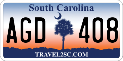 SC license plate AGD408