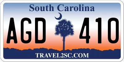 SC license plate AGD410