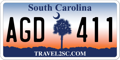SC license plate AGD411