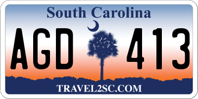 SC license plate AGD413