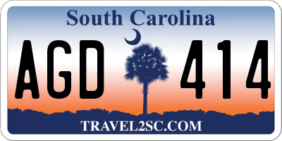 SC license plate AGD414