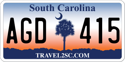 SC license plate AGD415