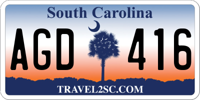 SC license plate AGD416