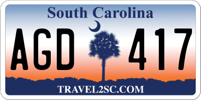 SC license plate AGD417