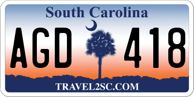 SC license plate AGD418