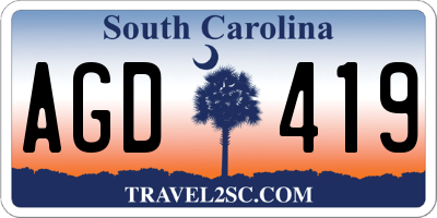 SC license plate AGD419