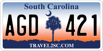 SC license plate AGD421