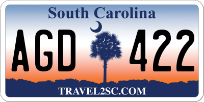 SC license plate AGD422